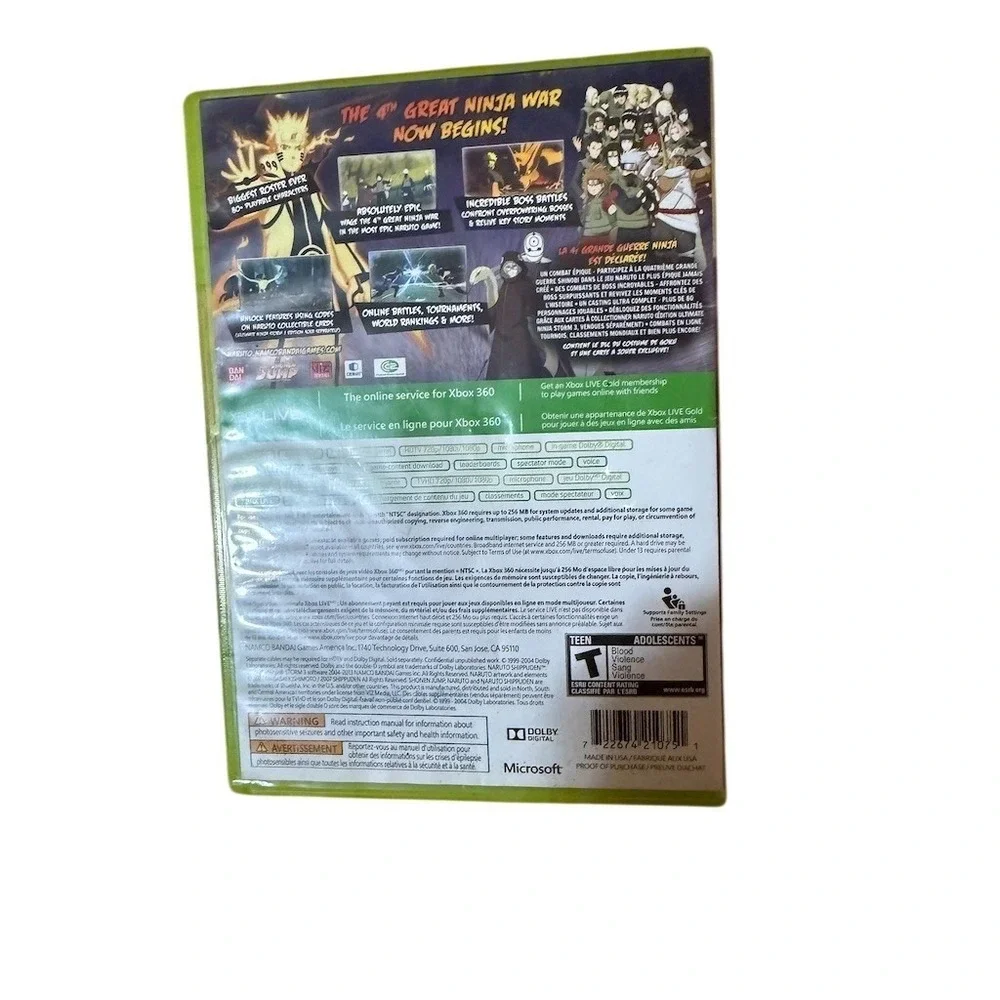 Naruto Shippuden Ultimate Ninja Storm 3 Xbox 360 Complete w/‎ Case
